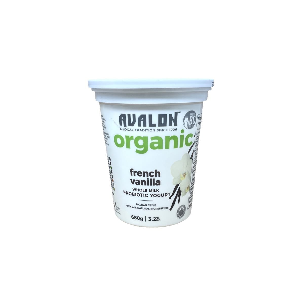 Avalon Organic Probiotic Yogurt French Vanilla (650g)