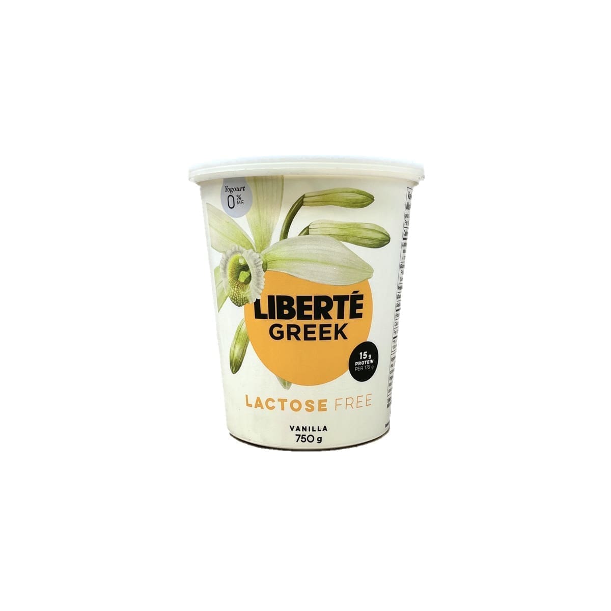 Liberte Greek Yogurt Lactose Free 0% Vanilla (750g)