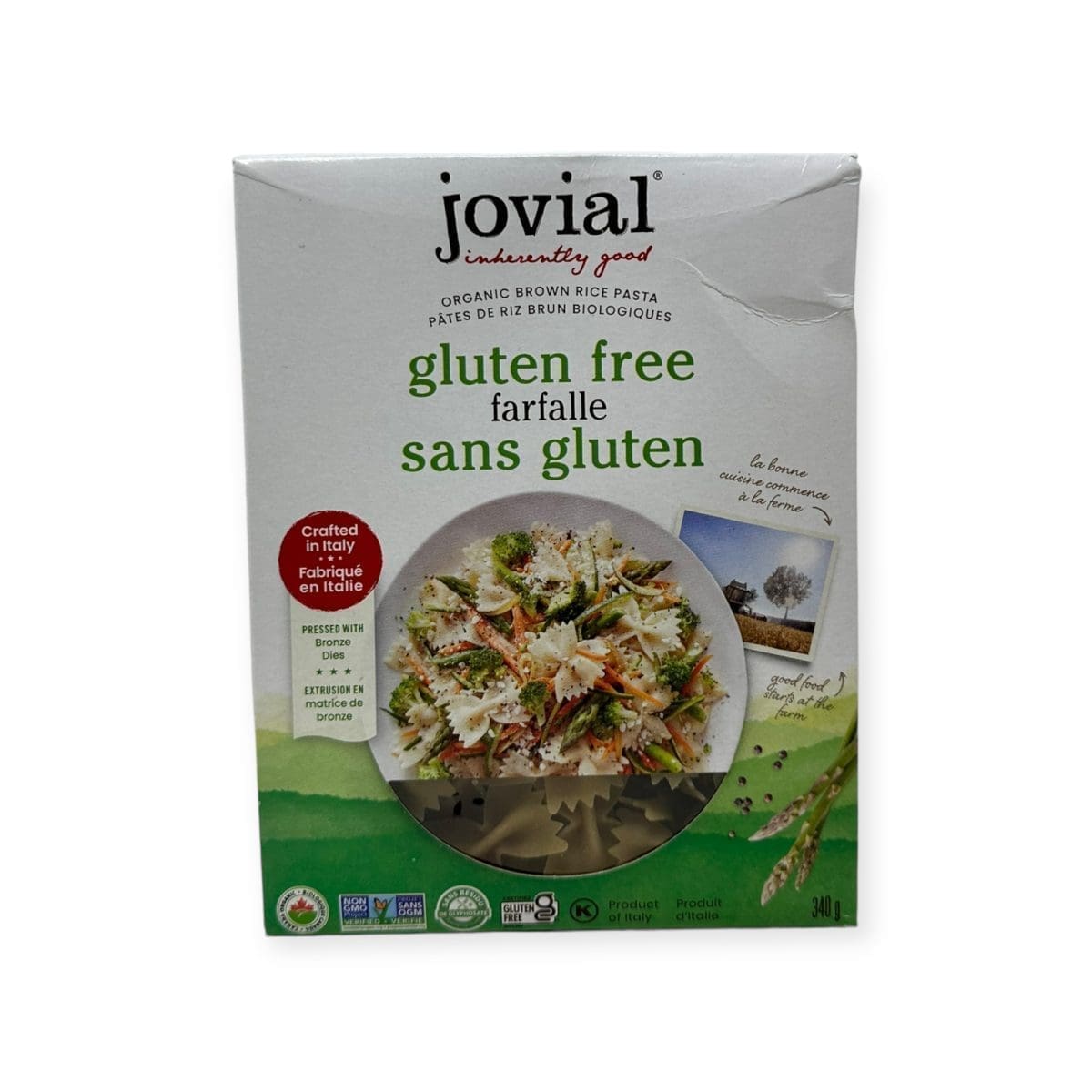 Jovial Organic Brown Rice Pasta Gluten Free Farfalle (340g)