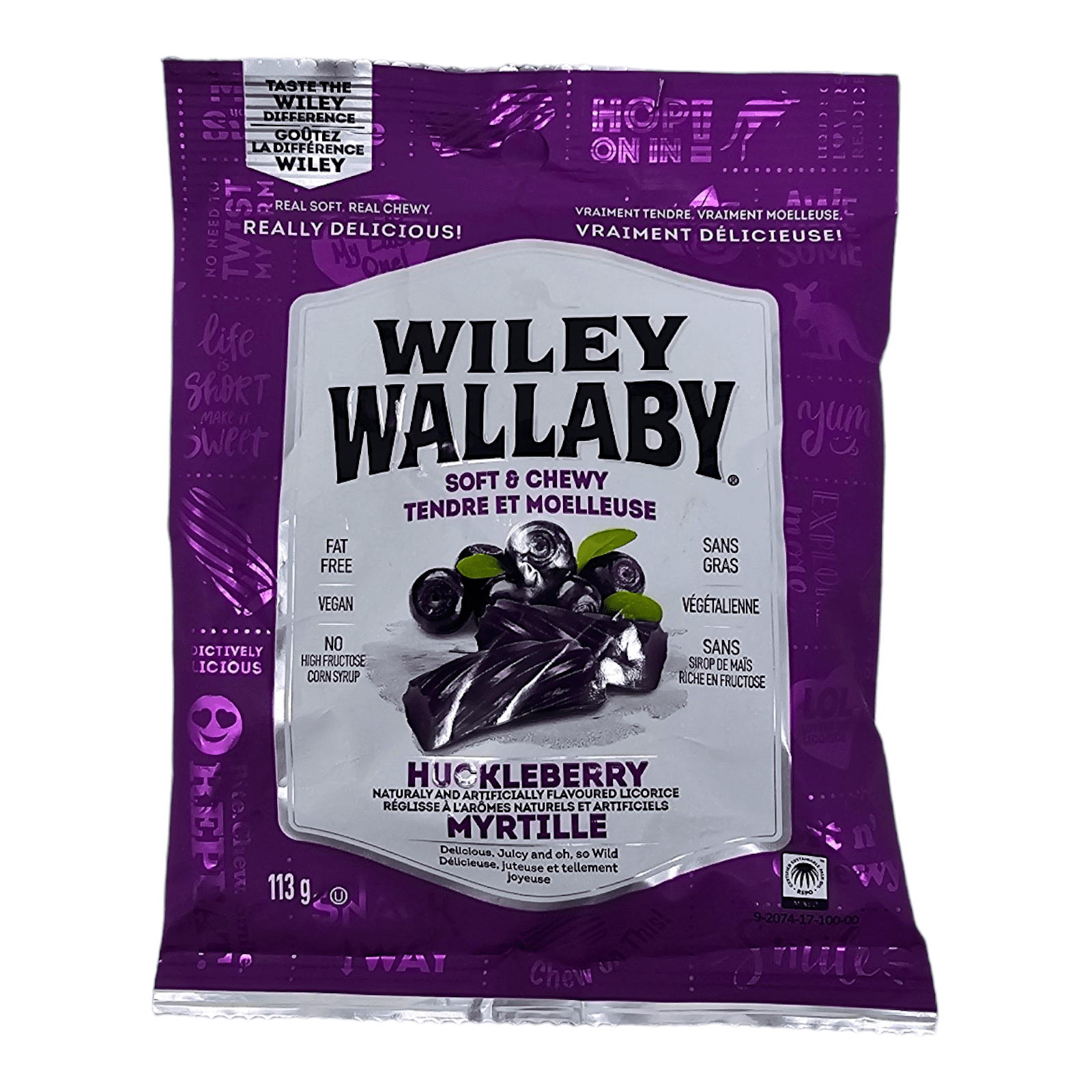Wiley Wallaby Huckleberry Licorice (113g)