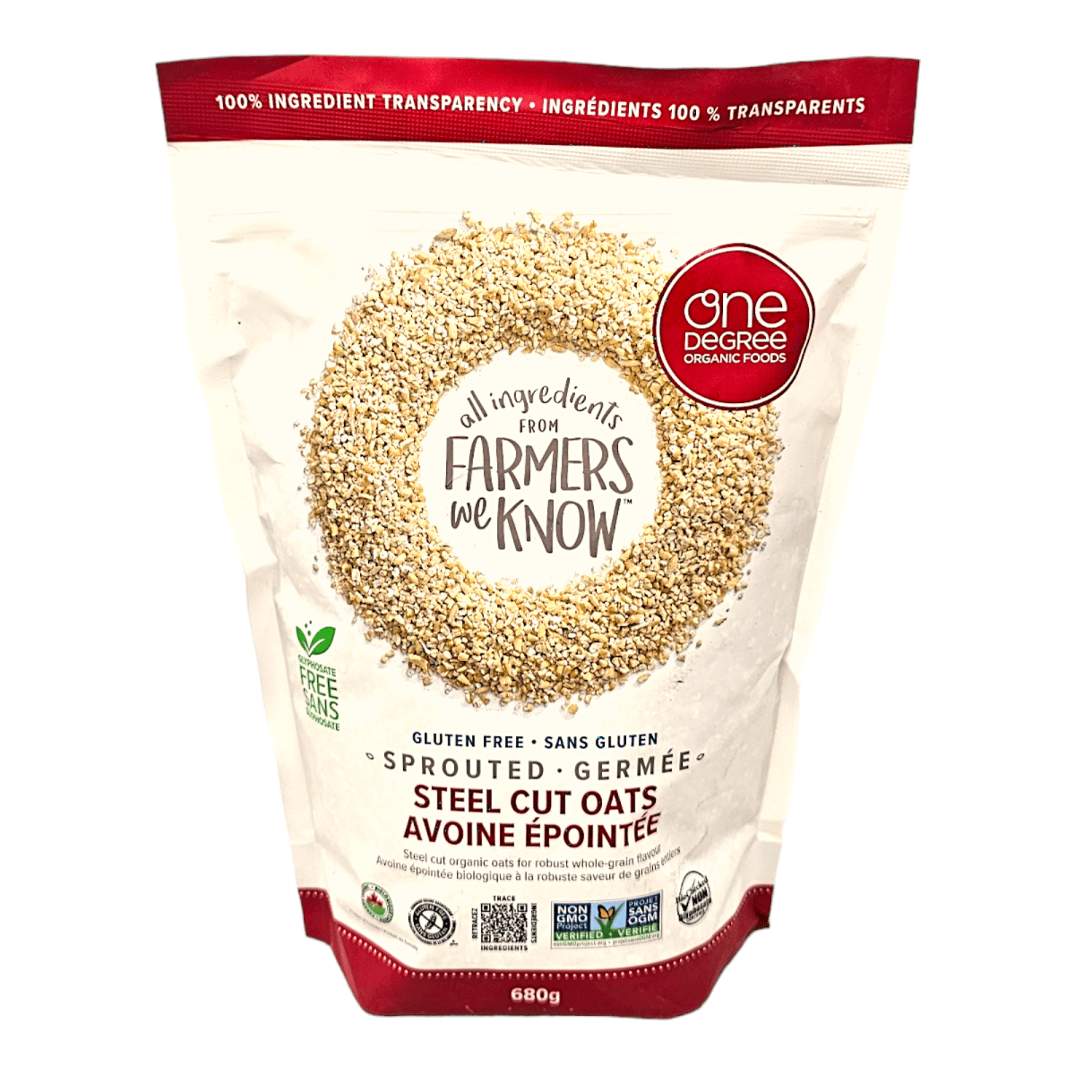 One Degree Sprouted Steel Cut Oats (680g)