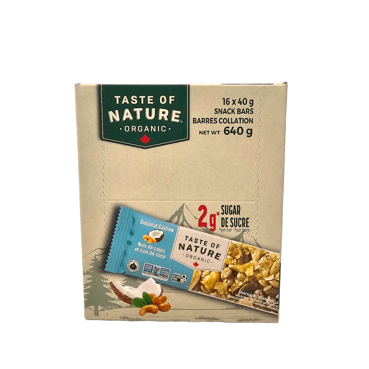 Taste Of Nature Snack Bars Coconut Cashew (16x40g)