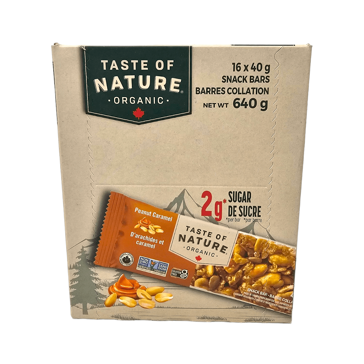 Taste of Nature Snack Bars Peanut Caramel ( Case of 16x40g)