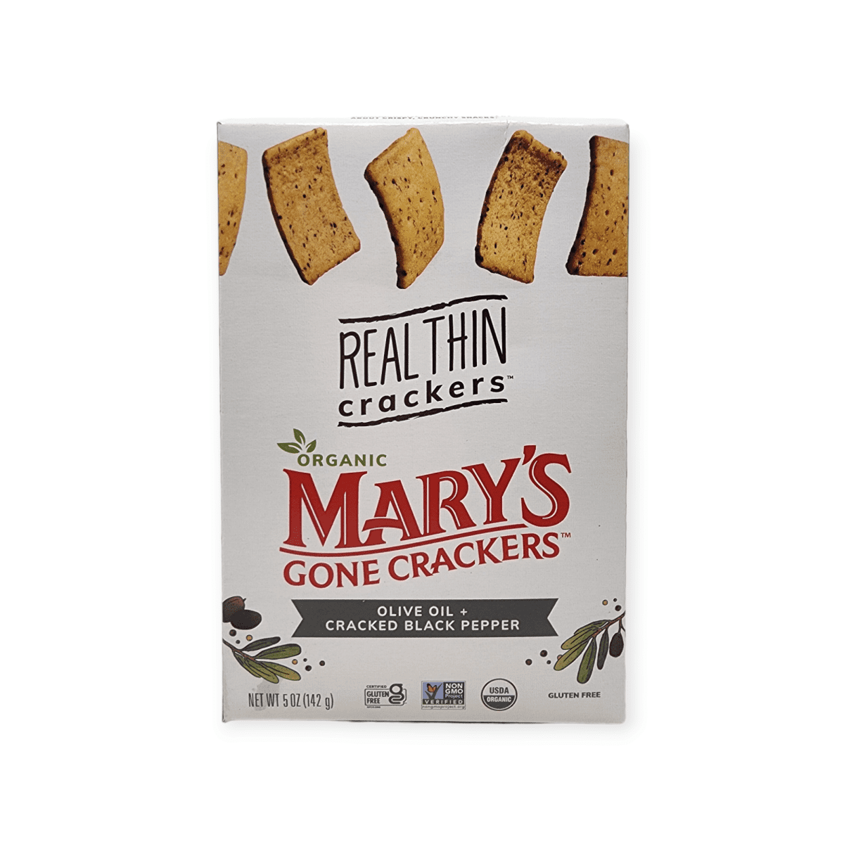 Mary’s Real Thin Crackers Oliva Oil Cracked Black Pepper (142g)