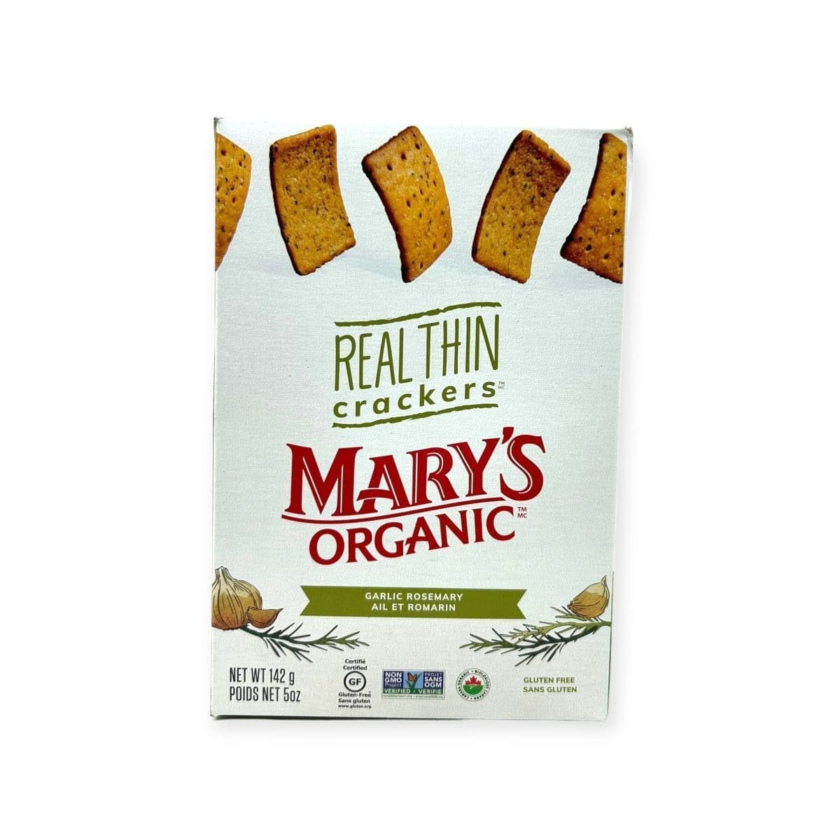 Mary’s Organic Real Thin Crackers Garlic Rosemary (142g)