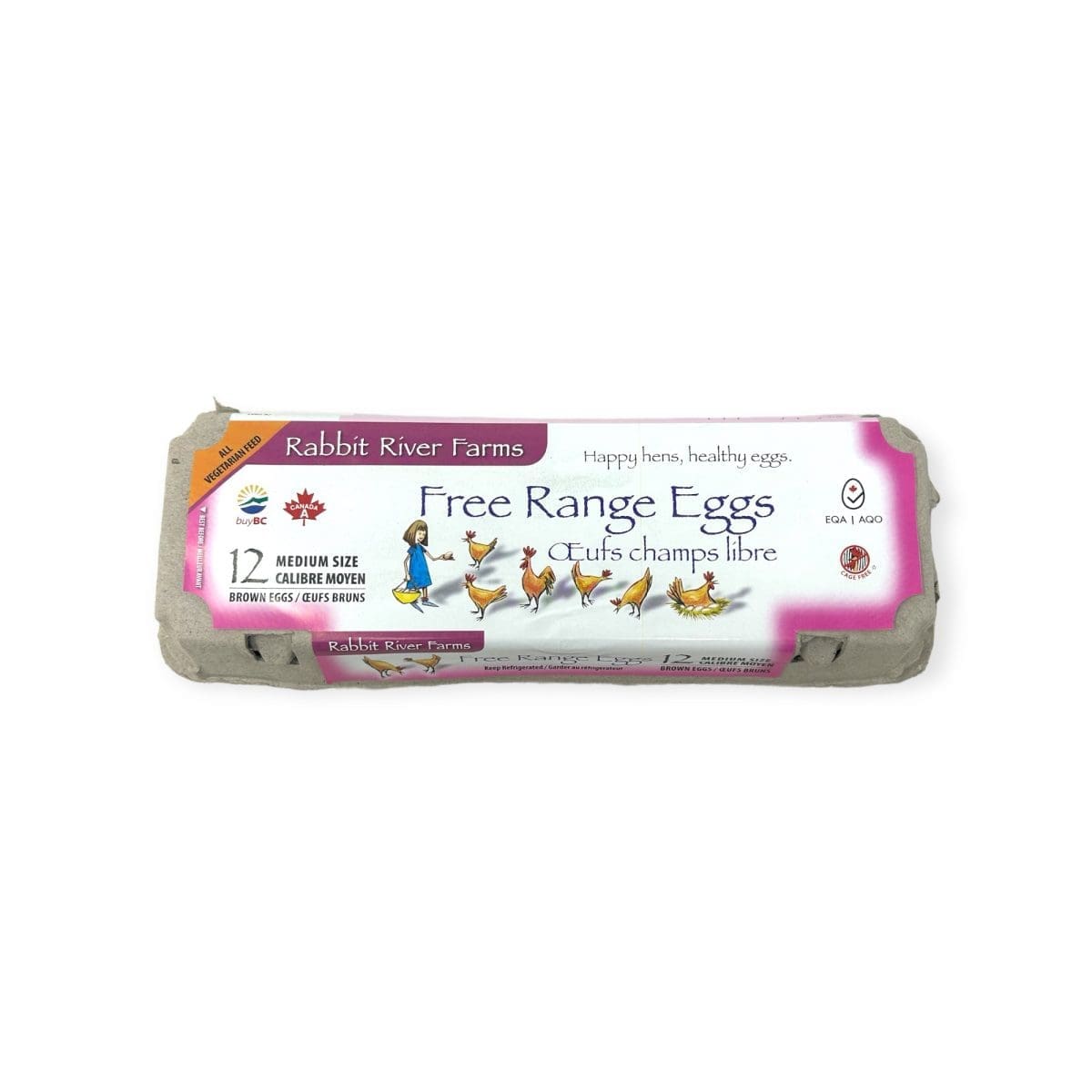 Rabbit River Farms Free Range Organic Eggs Medium Size (12 eggs)